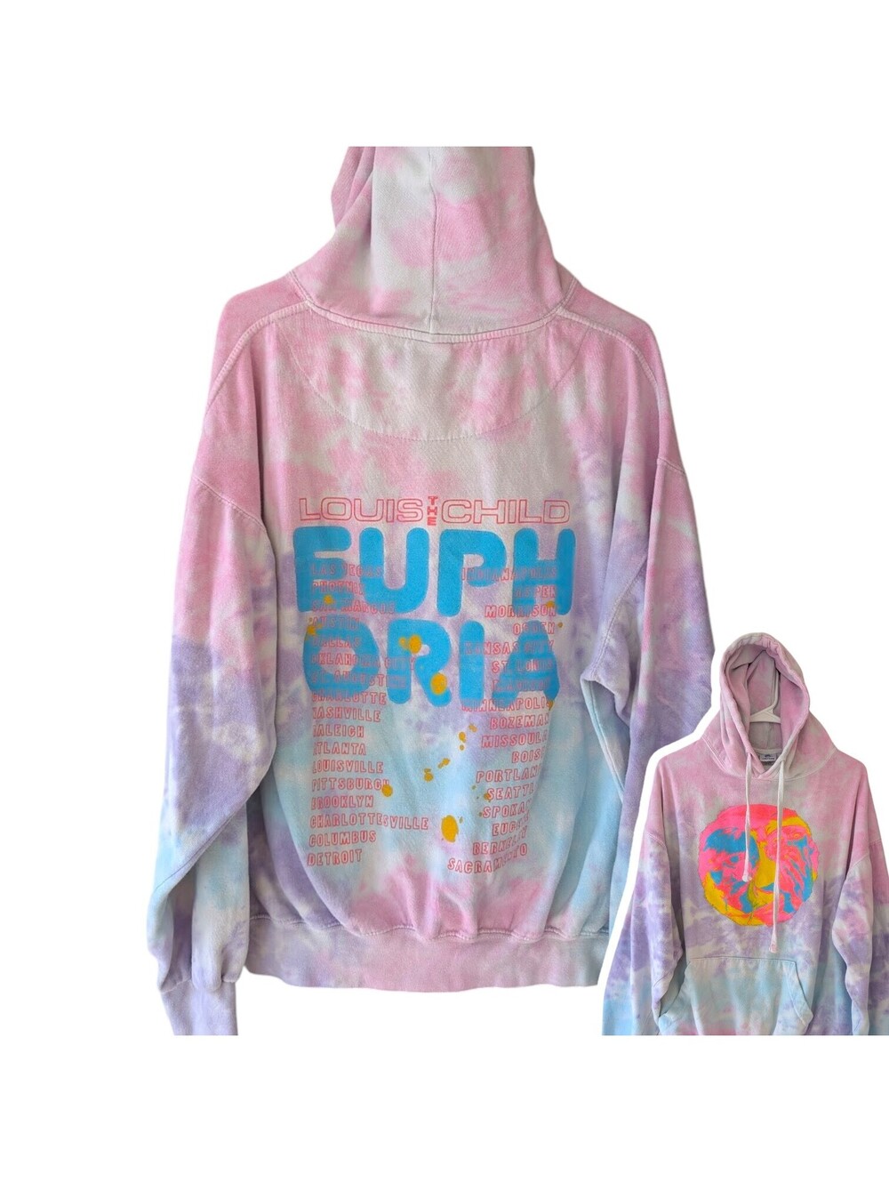 Louis The Child L Tie Dye Hoodie Euphoria Colortone Graphic Oversized Sweatshirt